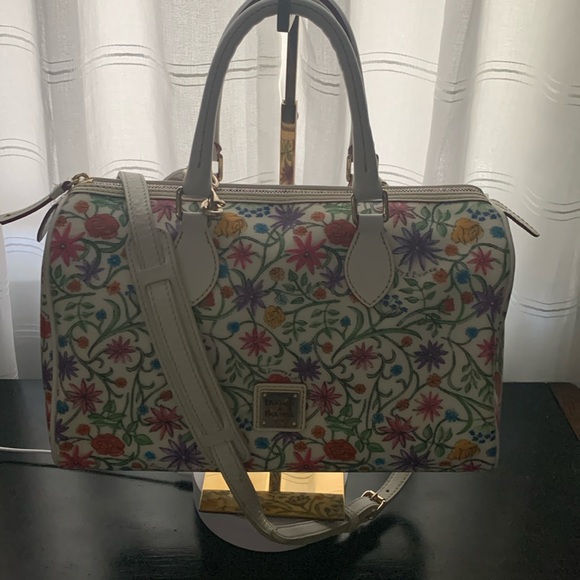 Dooney & Bourke  🌈 Rainbow zip ,Floral Satchel with crossbody strap EUC - Picture 8 of 15